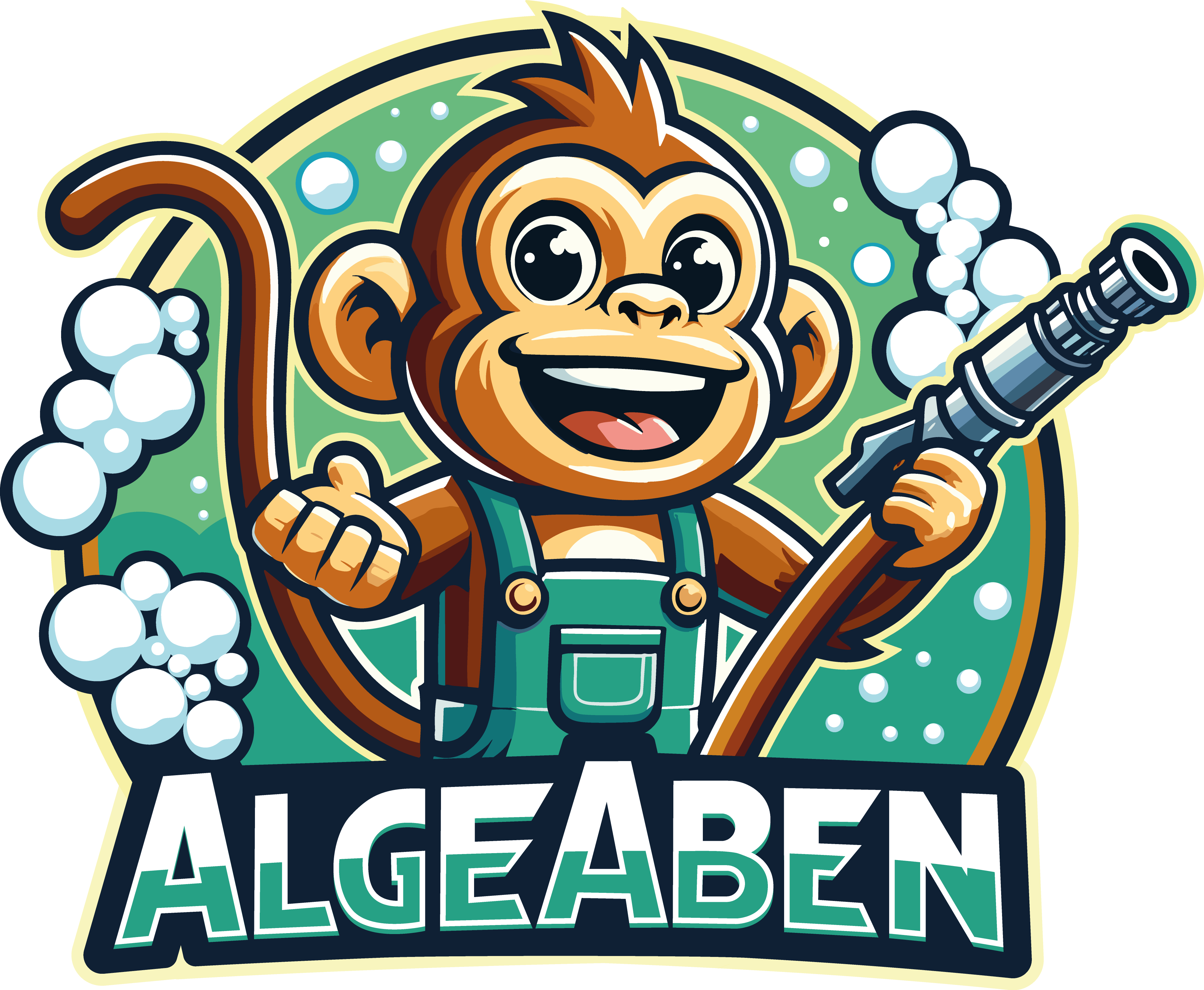 udvendig vedligeholdelse - AlgeAben - Logo original - Forside